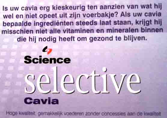 Science Selective voer voor de cavia