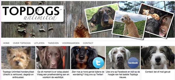 Topdogs een honden uitlaatservice voor Utrecht Oost en een deel van de Bilt